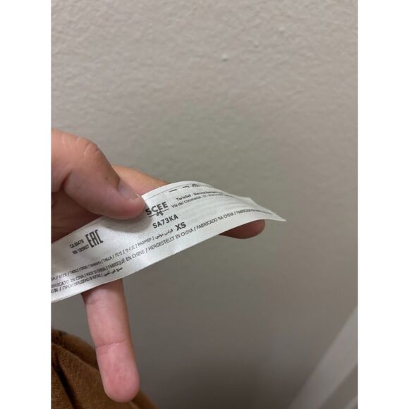 Scee by Twinset Cardigan Polka Dot Peplum Sweater Tulle Tan Black Fall Size XS - Picture 3 of 4